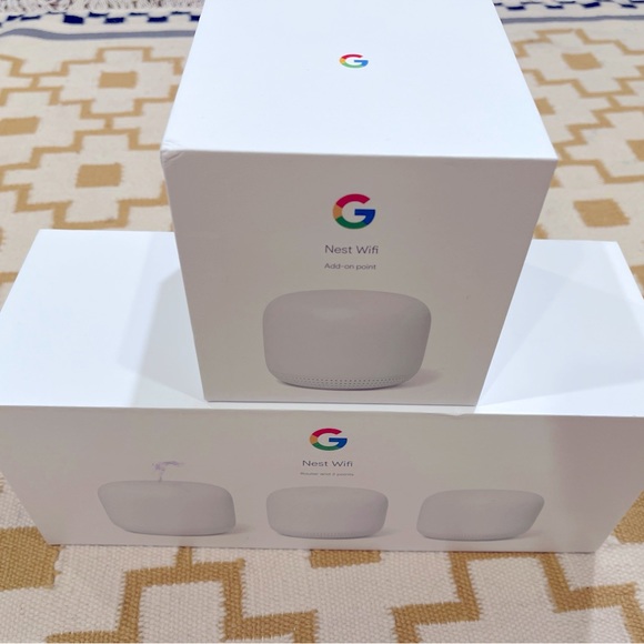 Google Nest Wifi - Mesh Router AC2200 and 3 Points w/ Google Assistant - 4 Pack. - Picture 1 of 5